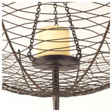 Rihanna III Large Black Metal Umbrella Candle Holder Lantern by Mercana at Eve Furniture