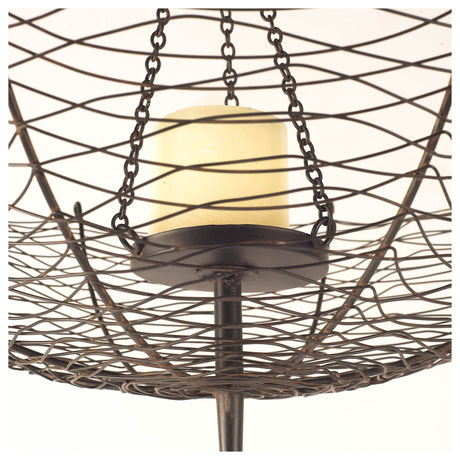 Rihanna III Large Black Metal Umbrella Candle Holder Lantern by Mercana at Eve Furniture