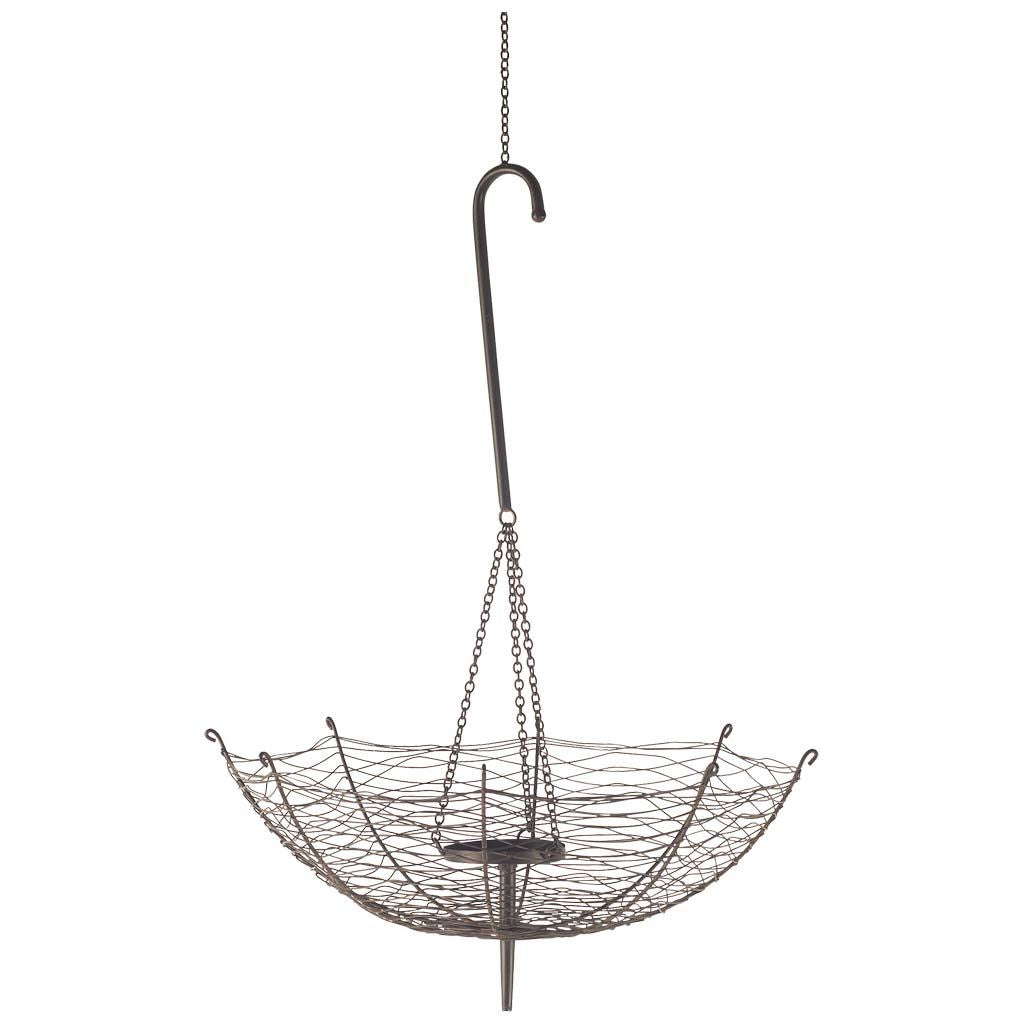 Rihanna III Large Black Metal Umbrella Candle Holder Lantern by Mercana at Eve Furniture
