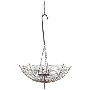 Rihanna III Large Black Metal Umbrella Candle Holder Lantern by Mercana at Eve Furniture