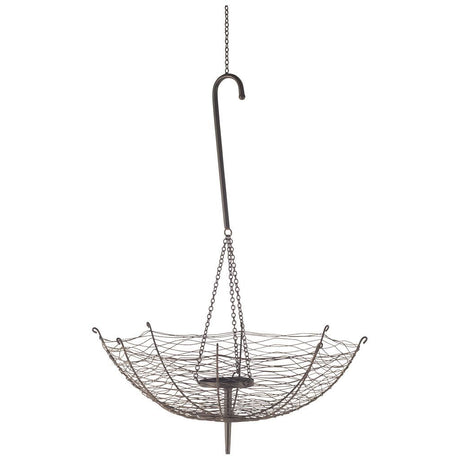 Rihanna III Large Black Metal Umbrella Candle Holder Lantern by Mercana at Eve Furniture