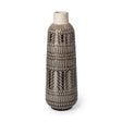 Riker III Large Dark Gray Cream Ceramic Vase by Mercana at Eve Furniture