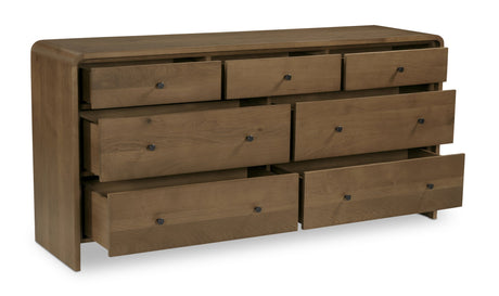 Riley 7 Drawer Dresser Oak by Moe's Home at Eve Furniture