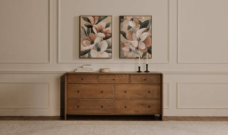 Riley 7 Drawer Dresser Oak by Moe's Home at Eve Furniture