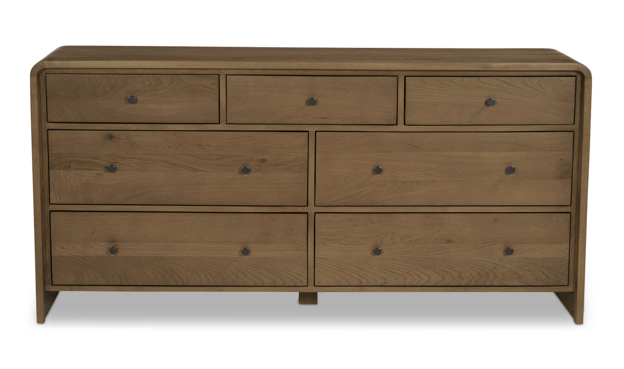 Riley 7 Drawer Dresser Oak by Moe's Home at Eve Furniture
