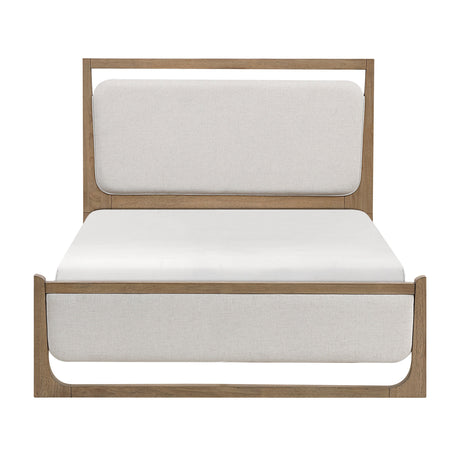Riley Light Brown California King Upholstered Bed by Homelegance at Eve Furniture