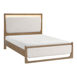 Riley Light Brown Eastern King Upholstered Bed by Homelegance at Eve Furniture