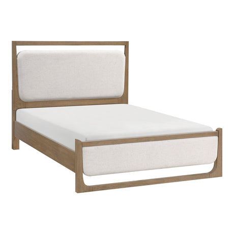 Riley Light Brown Queen Upholstered Bed by Homelegance at Eve Furniture