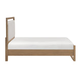 Riley Light Brown Queen Upholstered Bed by Homelegance at Eve Furniture