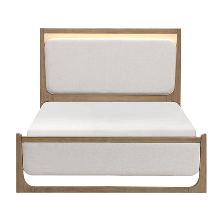 Riley Light Brown Upholstered Bedroom Set by Homelegance at Eve Furniture