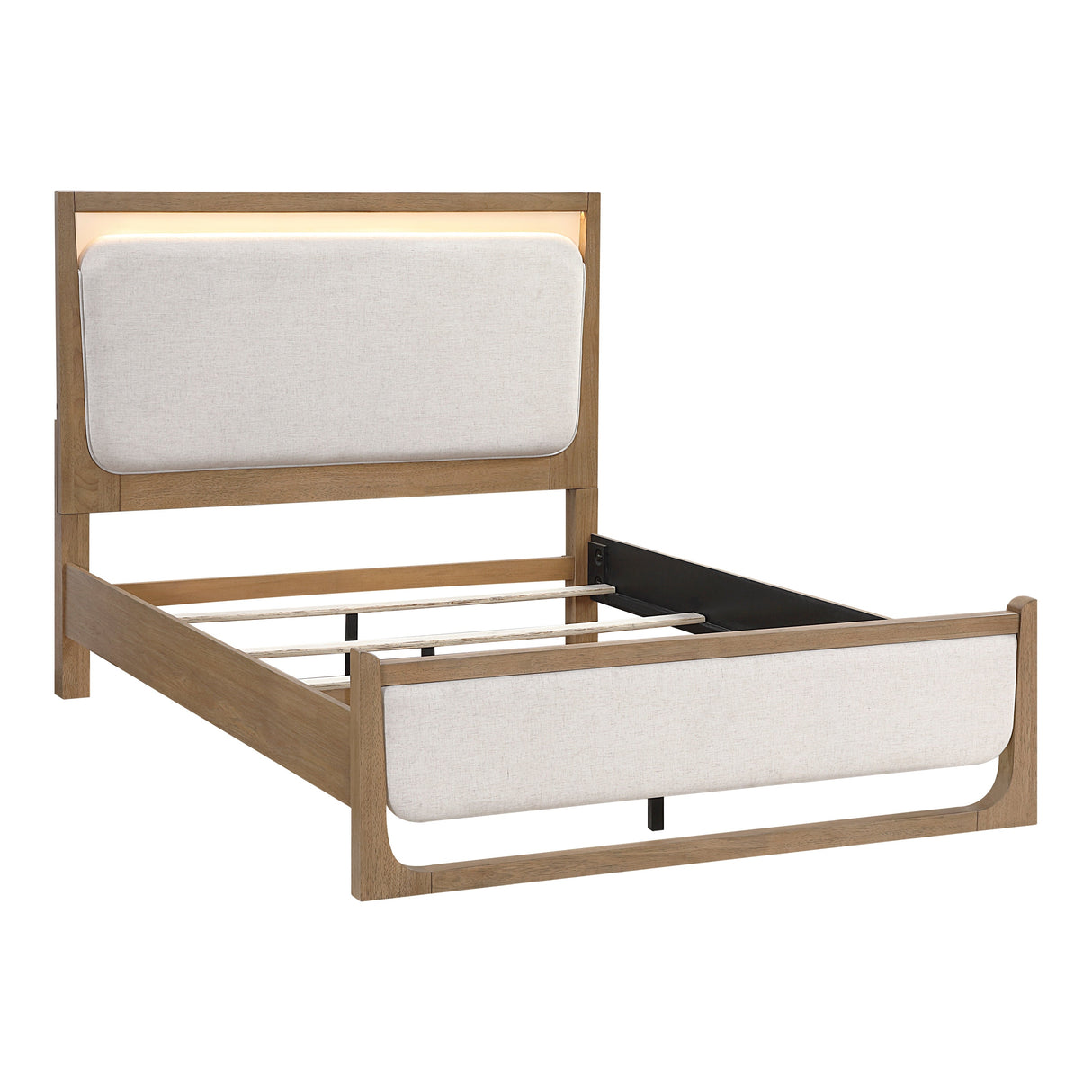 Riley Light Brown Upholstered Bedroom Set by Homelegance at Eve Furniture