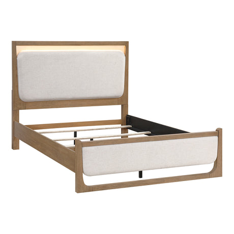 Riley Light Brown Upholstered Bedroom Set by Homelegance at Eve Furniture