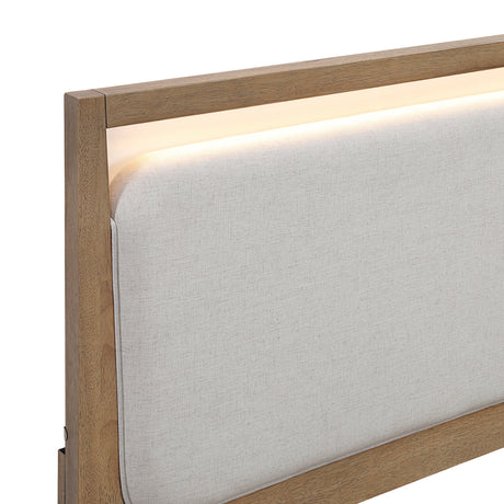 Riley Light Brown Upholstered Bedroom Set by Homelegance at Eve Furniture
