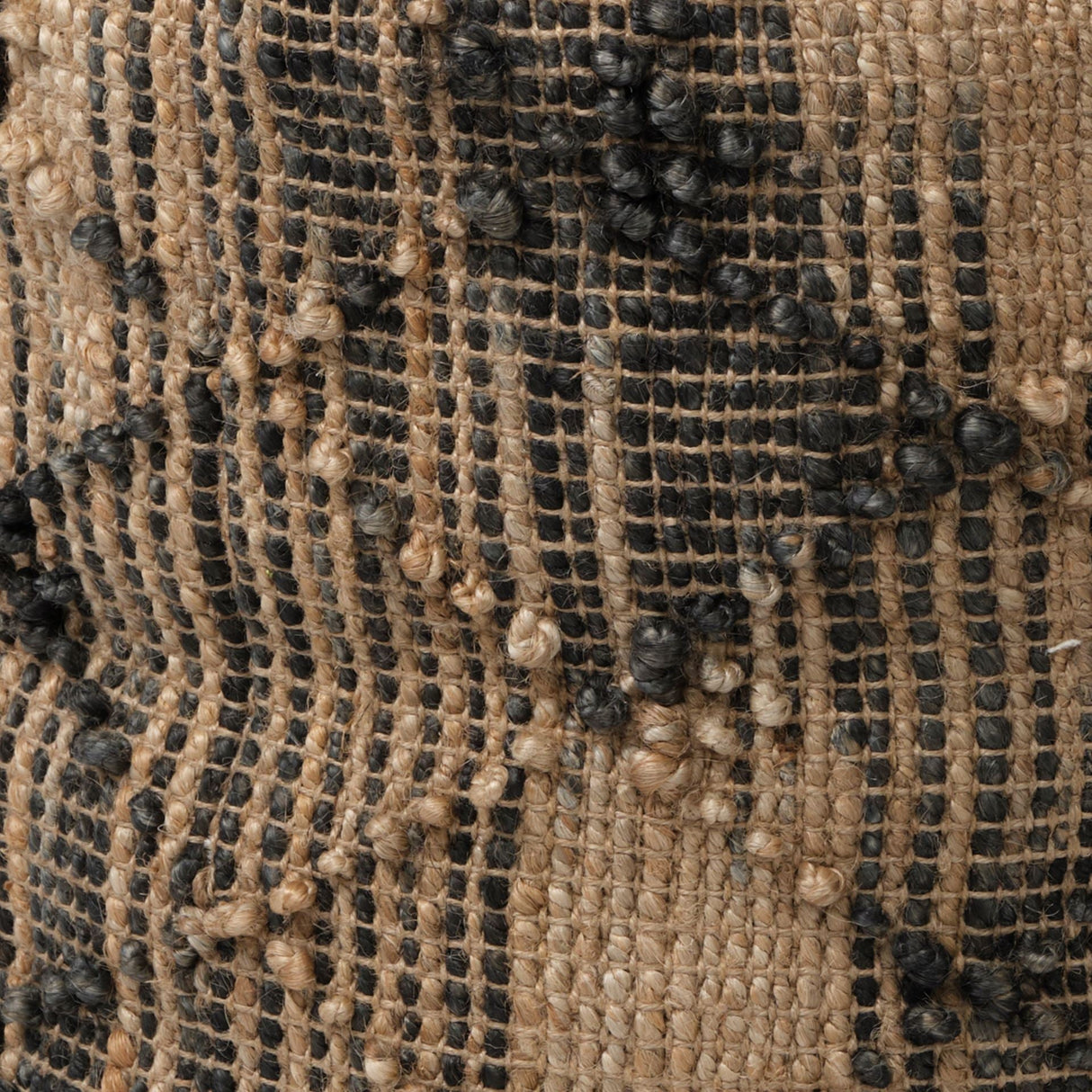 Riley Tan Jute Popcorn Stich Cylindrical Pouf by Mercana at Eve Furniture