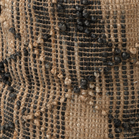 Riley Tan Jute Popcorn Stich Cylindrical Pouf by Mercana at Eve Furniture