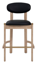 Rilou Black & Natural Barstool (Set of 2) by Zuomod at Eve Furniture