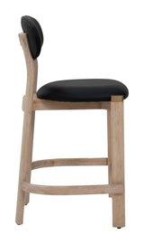 Rilou Black & Natural Counter Stool (Set of 2) by Zuomod at Eve Furniture