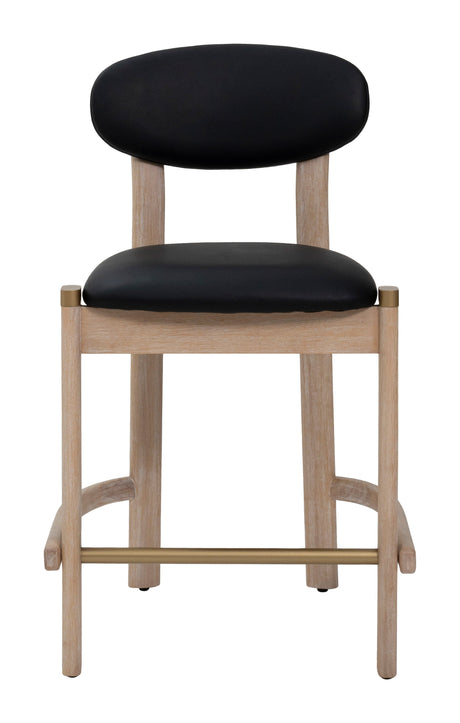 Rilou Black & Natural Counter Stool (Set of 2) by Zuomod at Eve Furniture