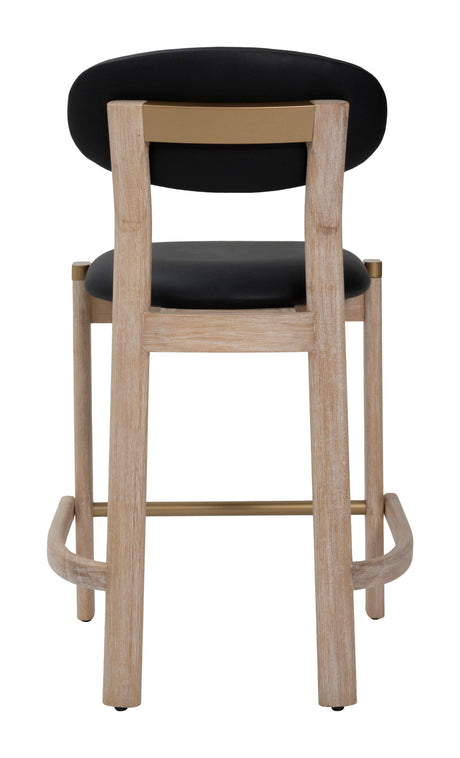 Rilou Black & Natural Counter Stool (Set of 2) by Zuomod at Eve Furniture