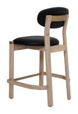 Rilou Black & Natural Counter Stool (Set of 2) by Zuomod at Eve Furniture