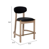 Rilou Black & Natural Counter Stool (Set of 2) by Zuomod at Eve Furniture