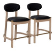 Rilou Black & Natural Counter Stool (Set of 2) by Zuomod at Eve Furniture