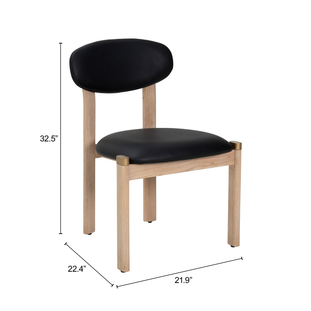 Rilou Black & Natural Dining Chair (Set of 2) by Zuomod at Eve Furniture