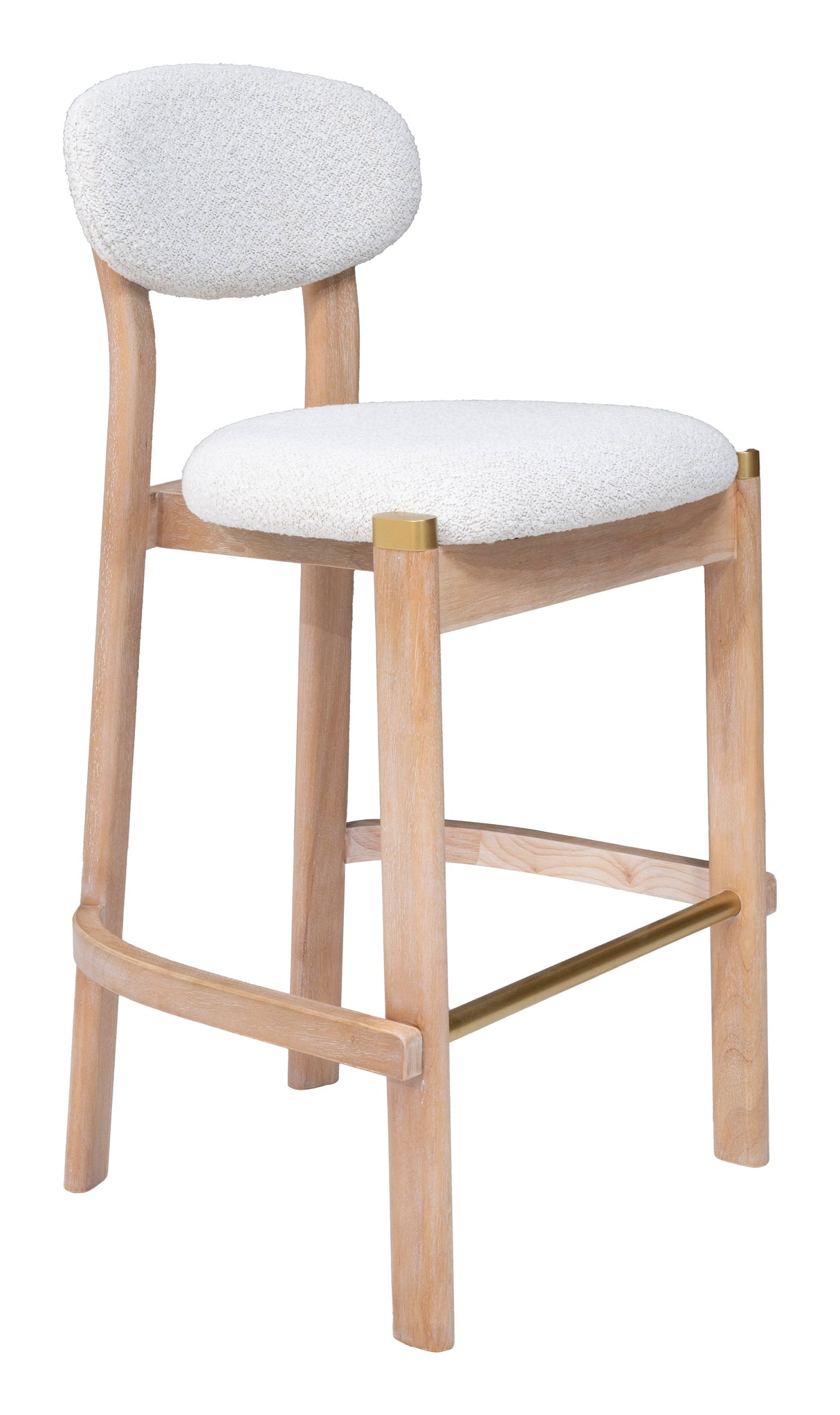 Rilou White & Natural Barstool (Set of 2) by Zuomod at Eve Furniture