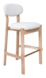 Rilou White & Natural Barstool (Set of 2) by Zuomod at Eve Furniture