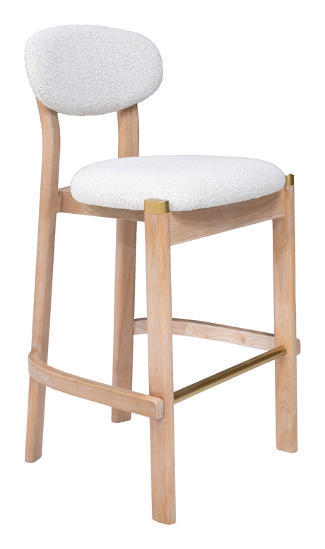 Rilou White & Natural Barstool (Set of 2) by Zuomod at Eve Furniture