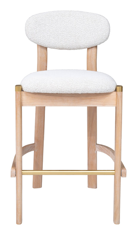 Rilou White & Natural Barstool (Set of 2) by Zuomod at Eve Furniture