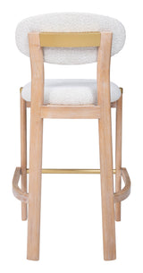 Rilou White & Natural Barstool (Set of 2) by Zuomod at Eve Furniture