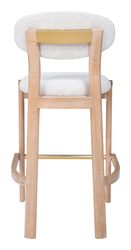 Rilou White & Natural Barstool (Set of 2) by Zuomod at Eve Furniture