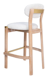 Rilou White & Natural Barstool (Set of 2) by Zuomod at Eve Furniture