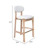 Rilou White & Natural Barstool (Set of 2) by Zuomod at Eve Furniture