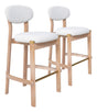 Rilou White & Natural Barstool (Set of 2) by Zuomod at Eve Furniture