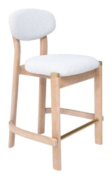 Rilou White & Natural Counter Stool (Set of 2) by Zuomod at Eve Furniture