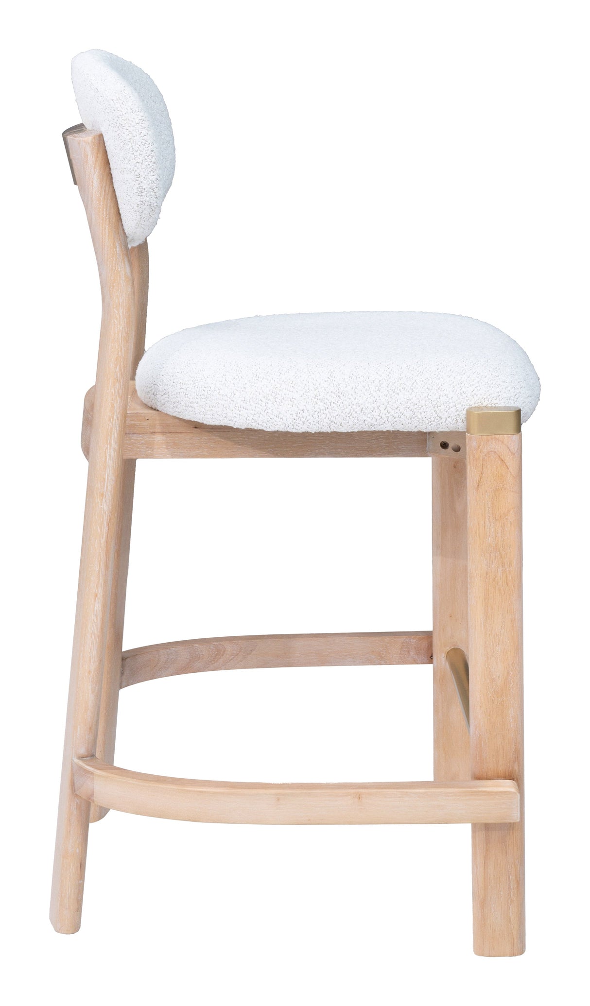 Rilou White & Natural Counter Stool (Set of 2) by Zuomod at Eve Furniture