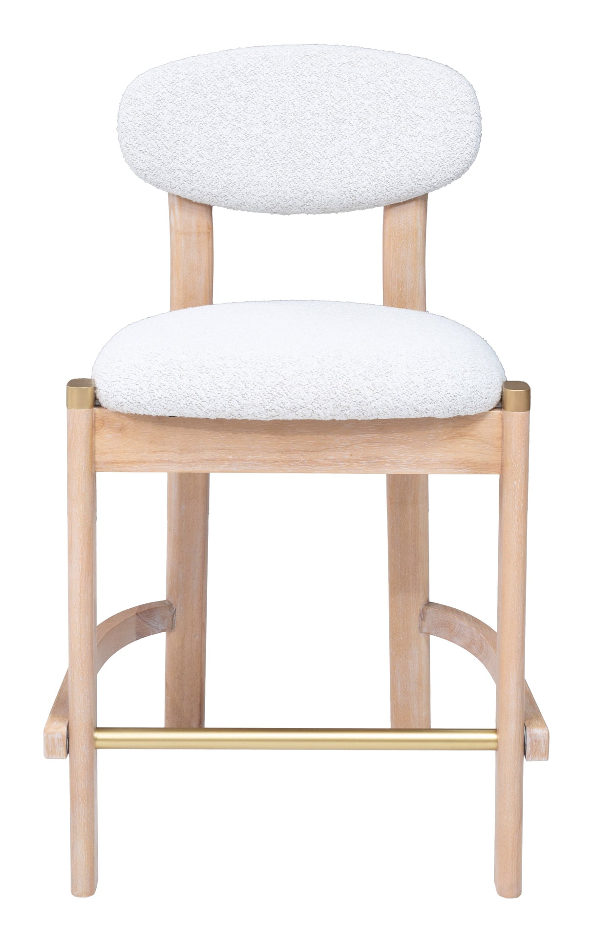 Rilou White & Natural Counter Stool (Set of 2) by Zuomod at Eve Furniture