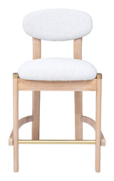 Rilou White & Natural Counter Stool (Set of 2) by Zuomod at Eve Furniture