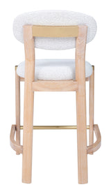 Rilou White & Natural Counter Stool (Set of 2) by Zuomod at Eve Furniture