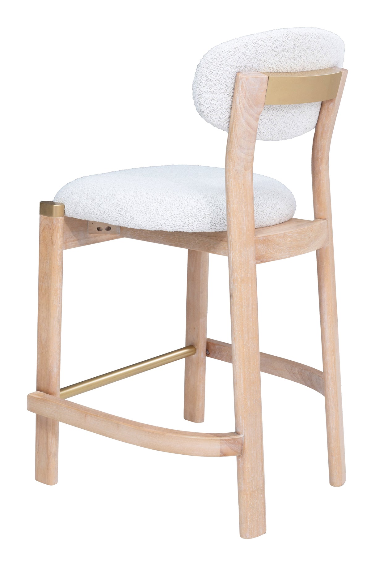 Rilou White & Natural Counter Stool (Set of 2) by Zuomod at Eve Furniture
