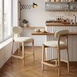 Rilou White & Natural Counter Stool (Set of 2) by Zuomod at Eve Furniture