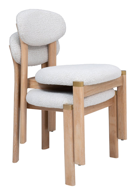 Rilou White & Natural Dining Chair (Set of 2) by Zuomod at Eve Furniture