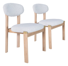 Rilou White & Natural Dining Chair (Set of 2) by Zuomod at Eve Furniture