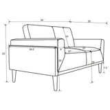 Rilynn 2-piece Upholstered Track Arm Sofa Set Grey by Coaster at Eve Furniture