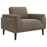 Rilynn 3-piece Upholstered Track Arms Sofa Set Brown