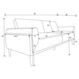 Rilynn Gray Upholstered Track Arms Living Room Set by Coaster at Eve Furniture