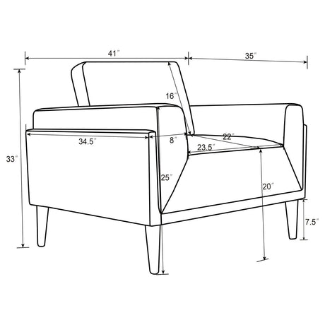 Rilynn Gray Upholstered Track Arms Living Room Set by Coaster at Eve Furniture