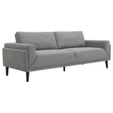 Rilynn Gray Upholstered Track Arms Living Room Set by Coaster at Eve Furniture